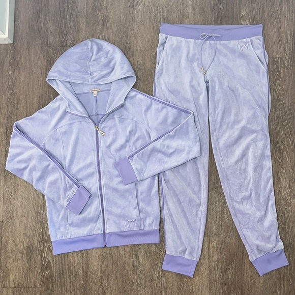 Vintage Juicy Couture Lilac Lavender Velour Tracksuit Jacket and